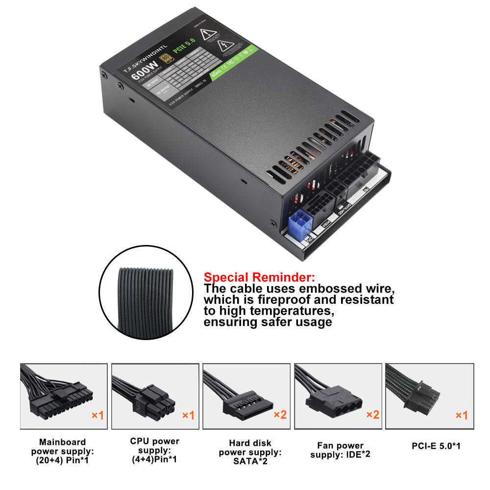 Zasilacz ATX 3.0 PCI-E Gen5 Fl – Flex Atx Power Supply 600W 1U recenzja i cena